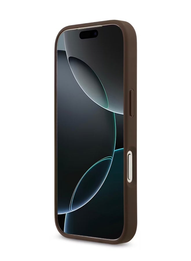 Guess MagSafe 4G PU Leather Case with Round Patch & Classic Logo for iPhone 17 Pro - Brown - Image 3